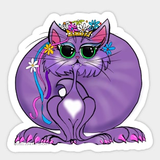 Pretty-Pretty Purple Princess Kitty Sticker